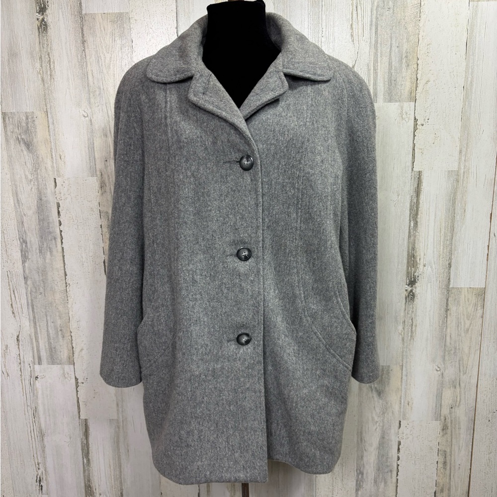 Herman Kay Vintage‎ Gray Wool Blend Car Coat